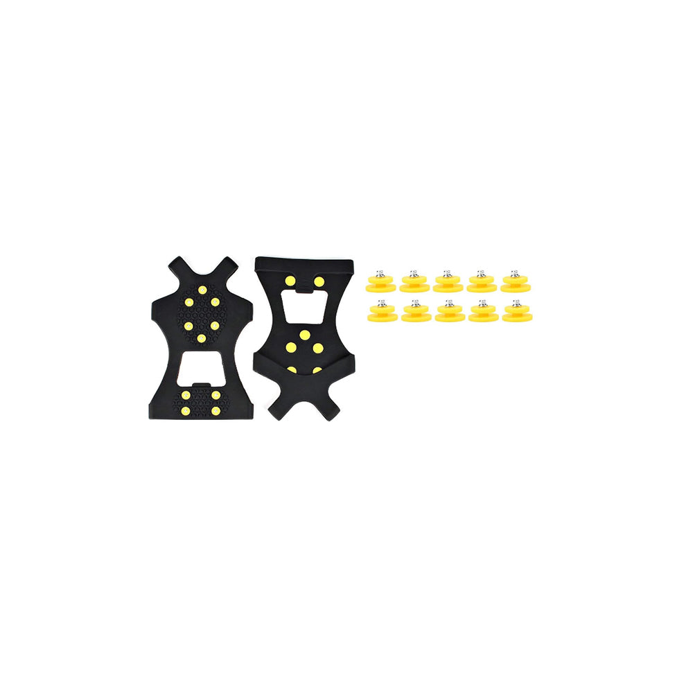 10-Stud Ice Cleats Crampons Snow Shoe Spikes Grips Anti-Slip for Shoes Boots M