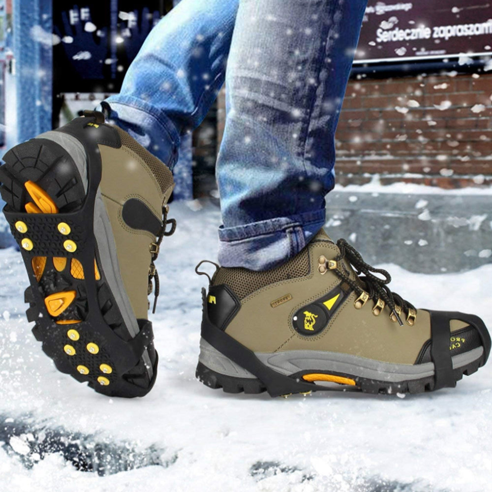 10-Stud Ice Cleats Crampons Snow Shoe Spikes Grips Anti-Slip for Shoes Boots M