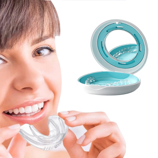 Dental Retainer Case with Mirror Retainer Storage Box Mouthguard Case White