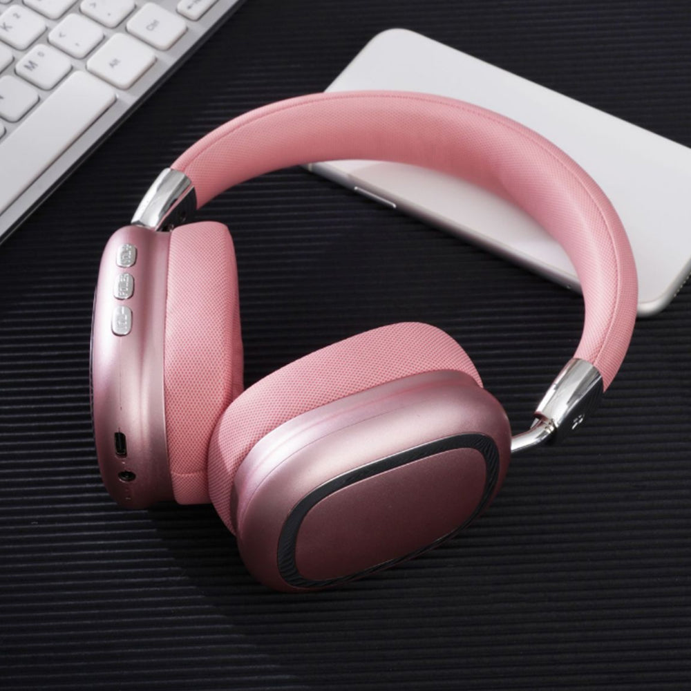 5.3Wireless Headphones Bluetooth Stereo Earphones Over Ear Headset Pink