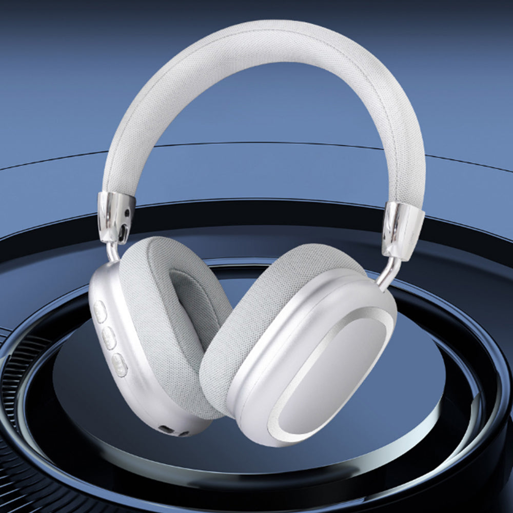 5.3Wireless Headphones Bluetooth Stereo Earphones Over Ear Headset Silver