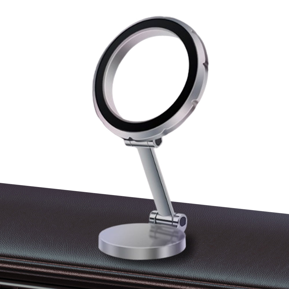 Metal Magnetic Car Phone Holder Folding Magnet Mount Silver