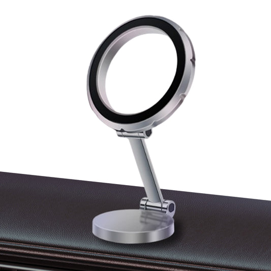 Metal Magnetic Car Phone Holder Folding Magnet Mount Silver