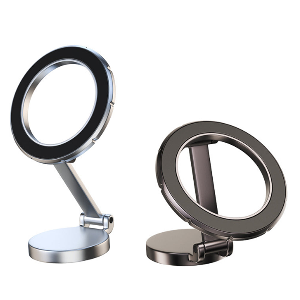 Metal Magnetic Car Phone Holder Folding Magnet Mount Silver