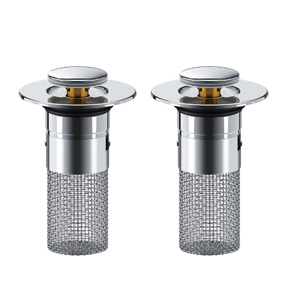 2Pcs Universal Bathroom Sink Plug Pop-Up Stopper Wash Basin Drain Filter