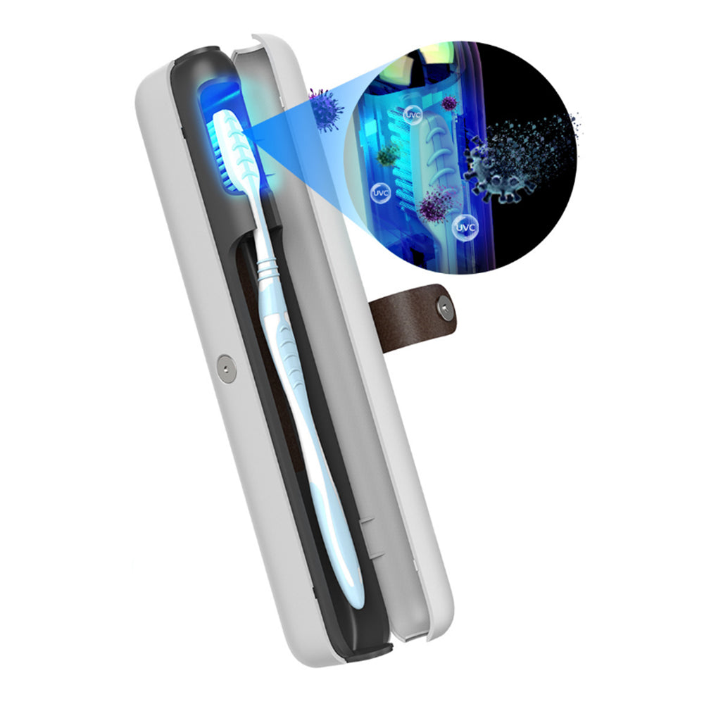 2Pcs Portable UV Toothbrush Steriliser Cleaner Sanitiser Box