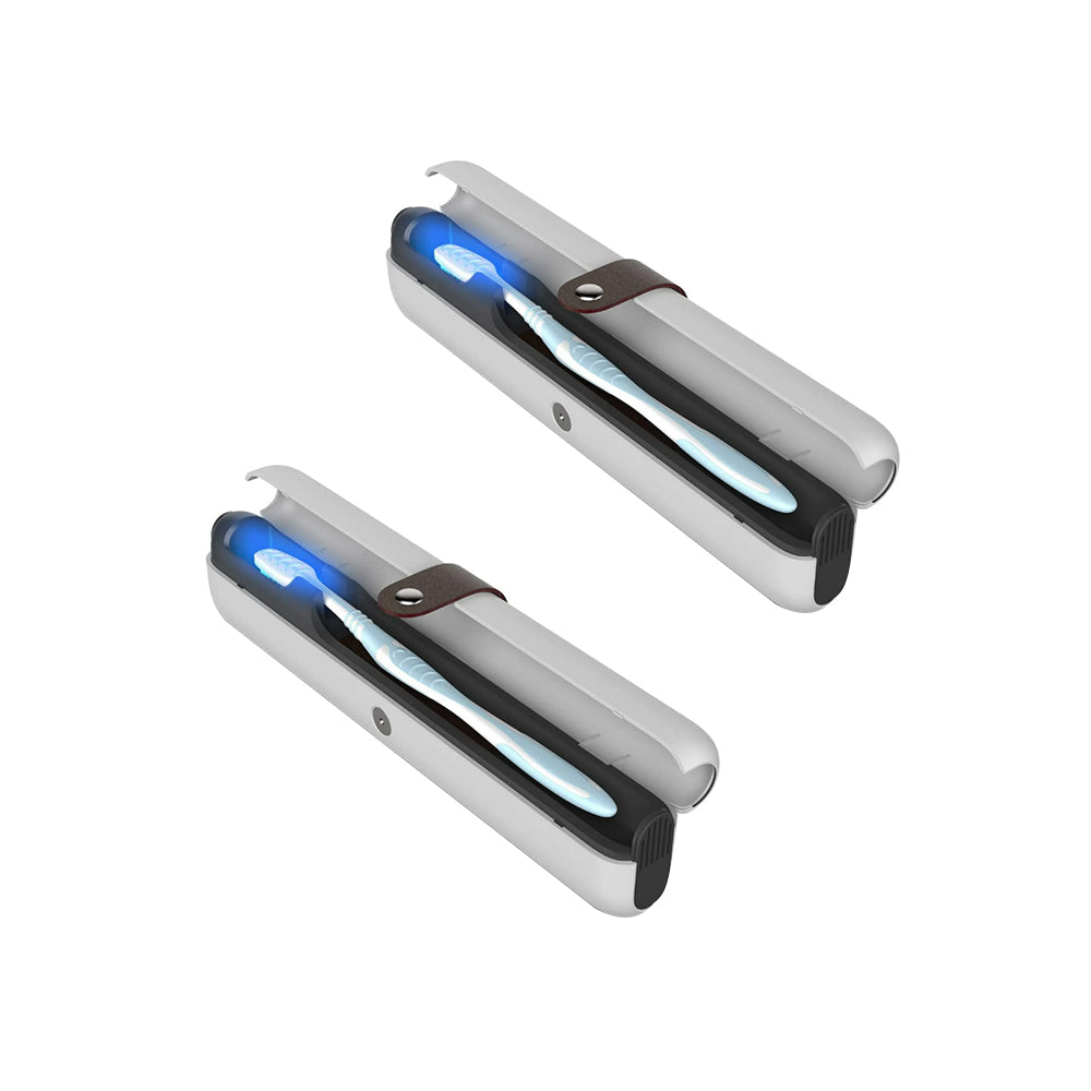 2Pcs Portable UV Toothbrush Steriliser Cleaner Sanitiser Box