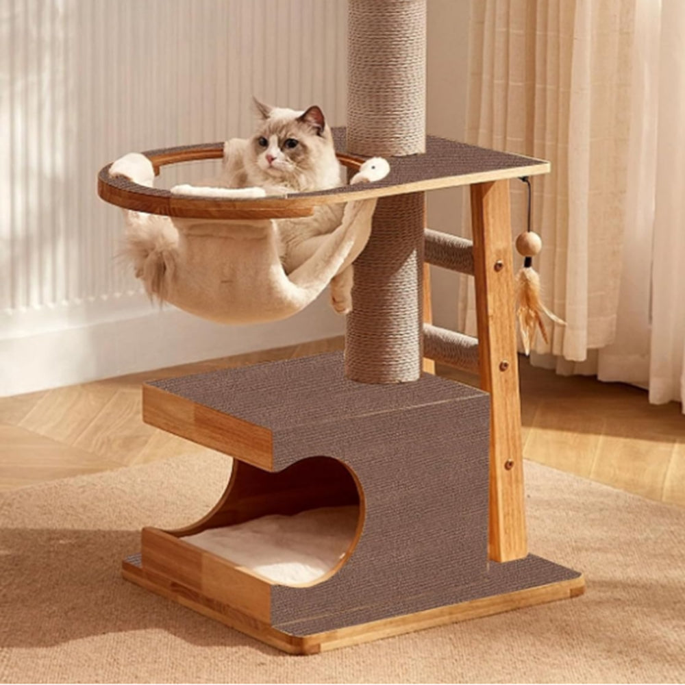 60x100cm Self-Adhesive Cat Scratching Mat Trimmable Cat Couch Protector Brown