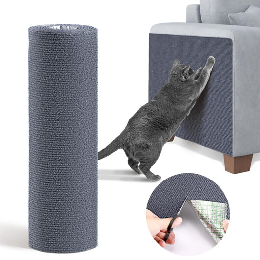 40x100cm Self-Adhesive Cat Scratching Mat Trimmable Cat Couch Protector Grey