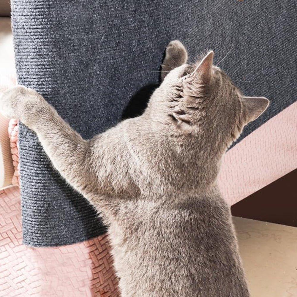 30x100cm Self-Adhesive Cat Scratching Mat Trimmable Cat Couch Protector Grey
