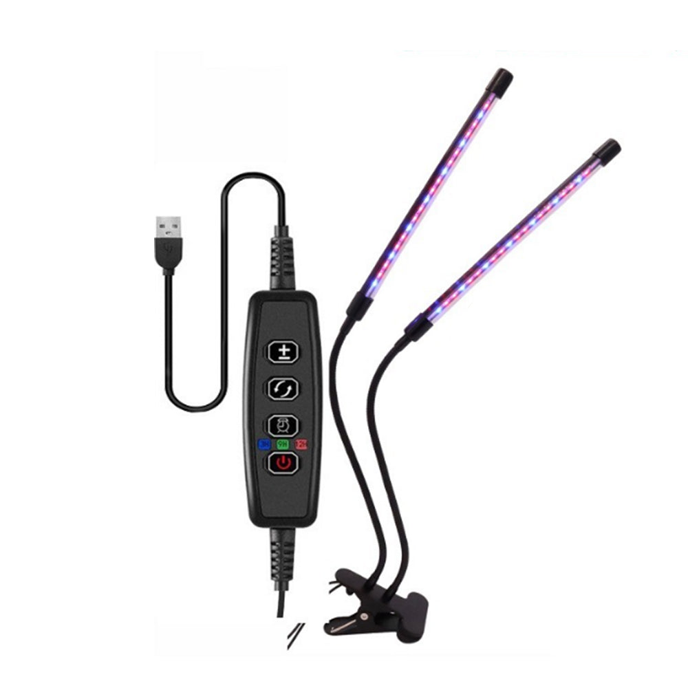 2 Head Indoor Clip LED Grow Light Growing Veg Flower 8W Plant Lamp