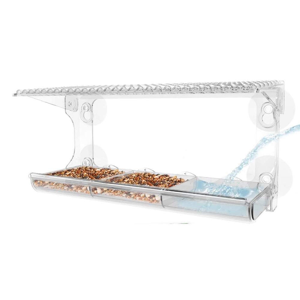 Outdoors Window Clear Bird Feeder with Strong Suction Cups