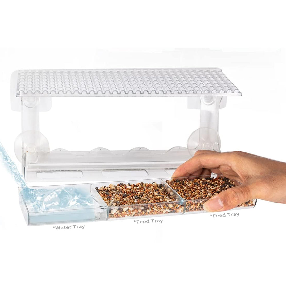 Outdoors Window Clear Bird Feeder with Strong Suction Cups