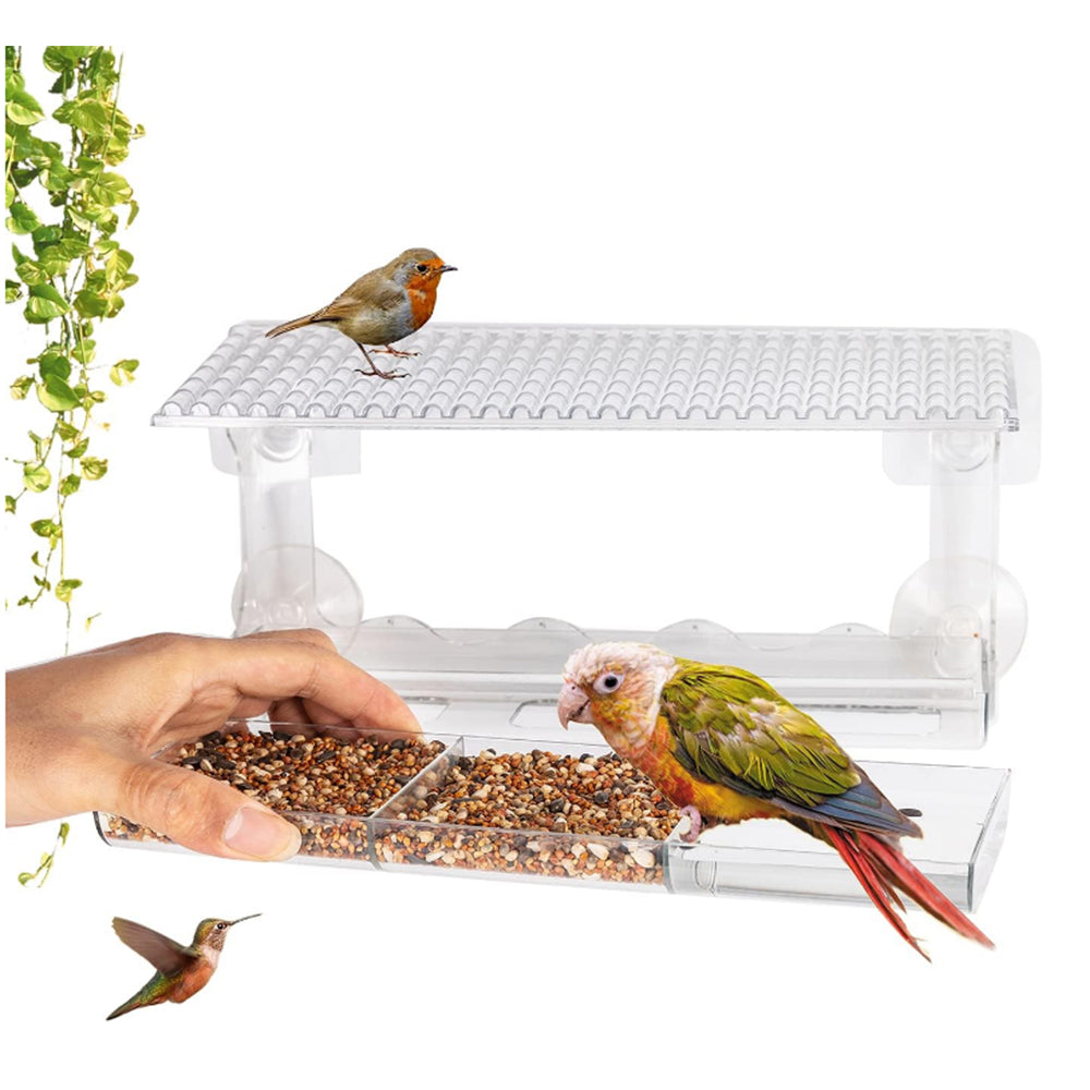 Outdoors Window Clear Bird Feeder with Strong Suction Cups