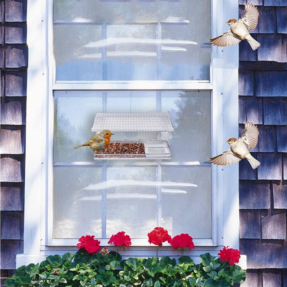 Outdoors Window Clear Bird Feeder with Strong Suction Cups