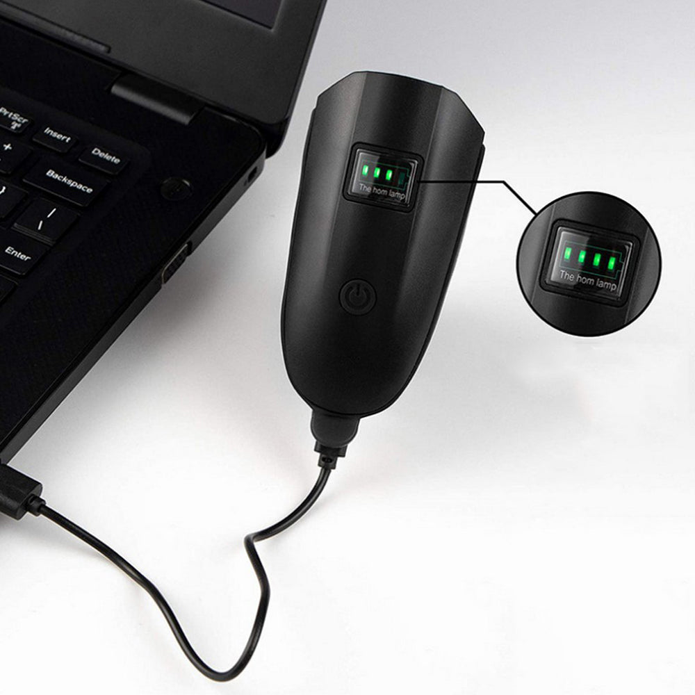LED Bike Headlight with Horn Rechargeable Battery Indicator