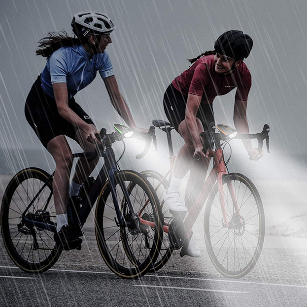 LED Bike Headlight with Horn Rechargeable Battery Indicator