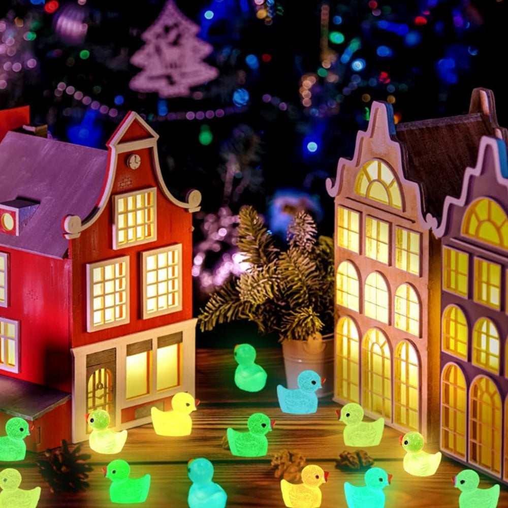 100Pcs Luminous Mini Resin Ducks Tiny Ducks Glow in The Dark