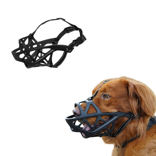 Adjustable Pet Dog Mask Bark Bite Mesh Mouth Muzzle Anti Stop Chewing S