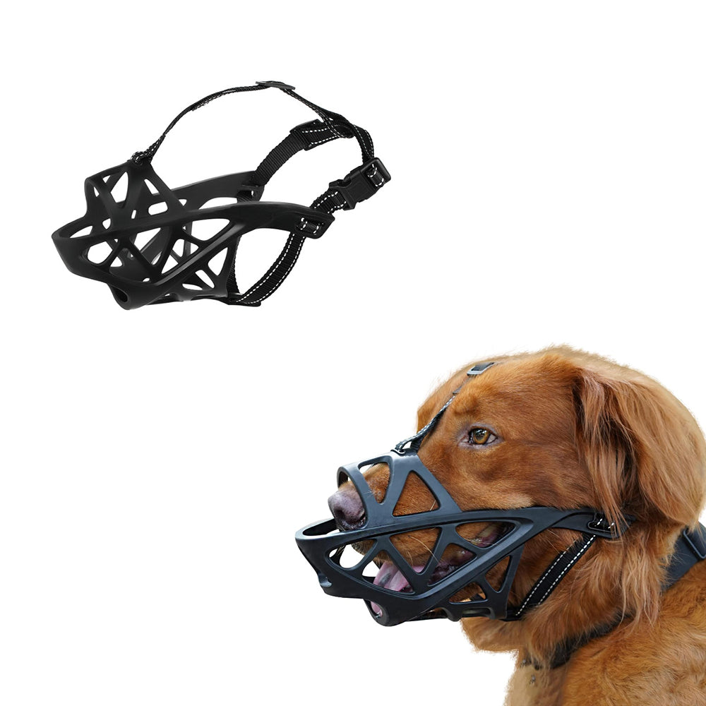 Adjustable Pet Dog Mask Bark Bite Mesh Mouth Muzzle Anti Stop Chewing M
