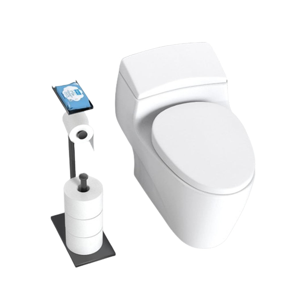 Free Standing Bathroom Toilet Paper Holder Stand with Phone Shelf