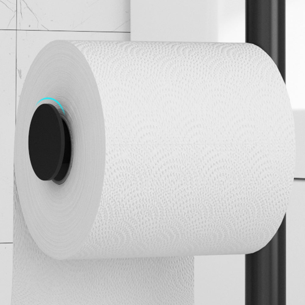 2Pcs Free Standing Bathroom Toilet Paper Holder Stand with Phone Shelf