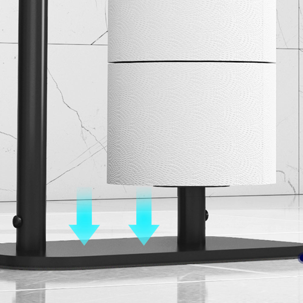 2Pcs Free Standing Bathroom Toilet Paper Holder Stand with Phone Shelf