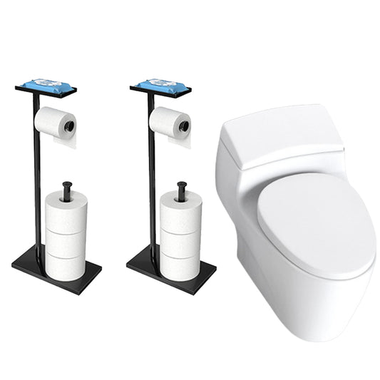 2Pcs Free Standing Bathroom Toilet Paper Holder Stand with Phone Shelf