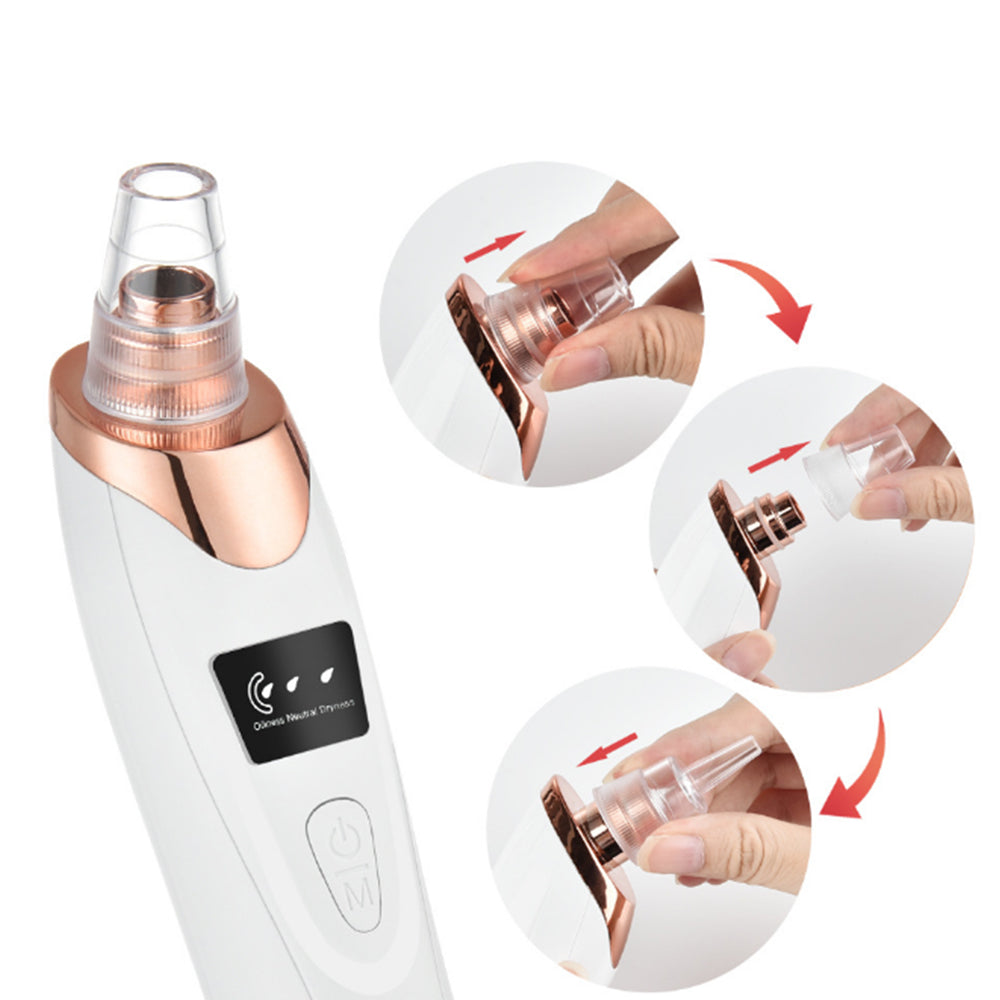 Vacuum Blackhead Remover Acne Pimple with 5 Suction Probes 4 Acne Needles Gold