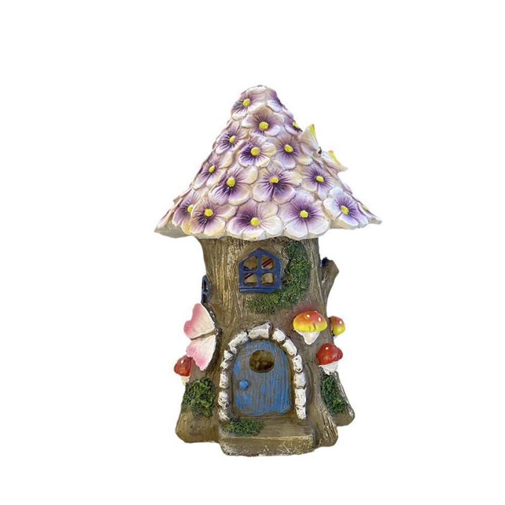 Solar Luminous Lamp Fairy Mushroom Flower House Garden Ornament