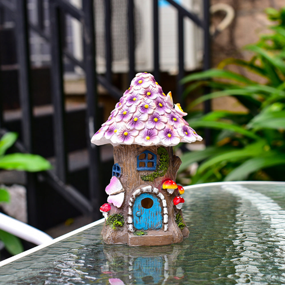 2Pcs Solar Luminous Lamp Fairy Mushroom Flower House Garden Ornament