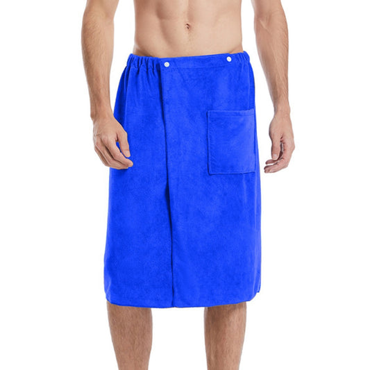 Men Soft Wearable Microfiber Bath Towel for Bathroom Pool Beach Spa Blue
