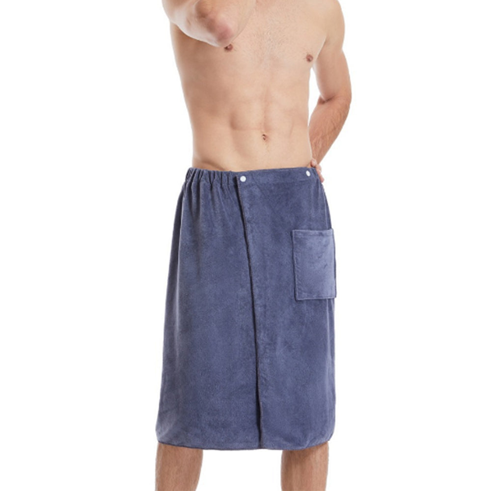 Men Soft Wearable Microfiber Bath Towel for Bathroom Pool Beach Spa Grey