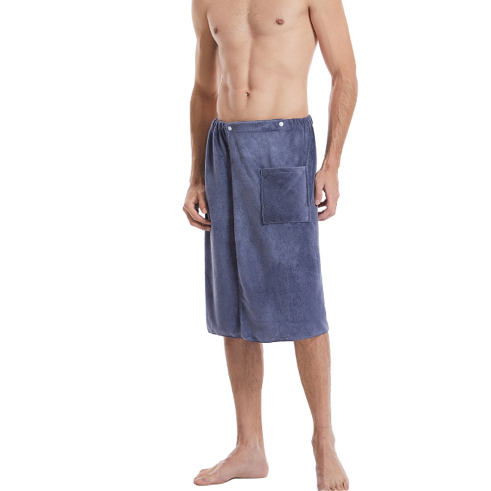 Men Soft Wearable Microfiber Bath Towel for Bathroom Pool Beach Spa Grey