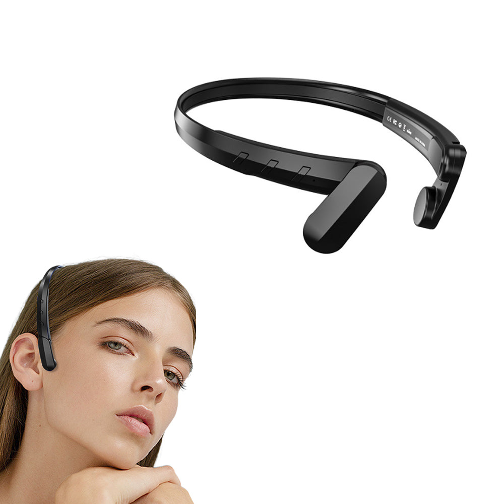 Open Ear Headphones Bone Conduction Bluetooth 5.1 Wireless Headset Black