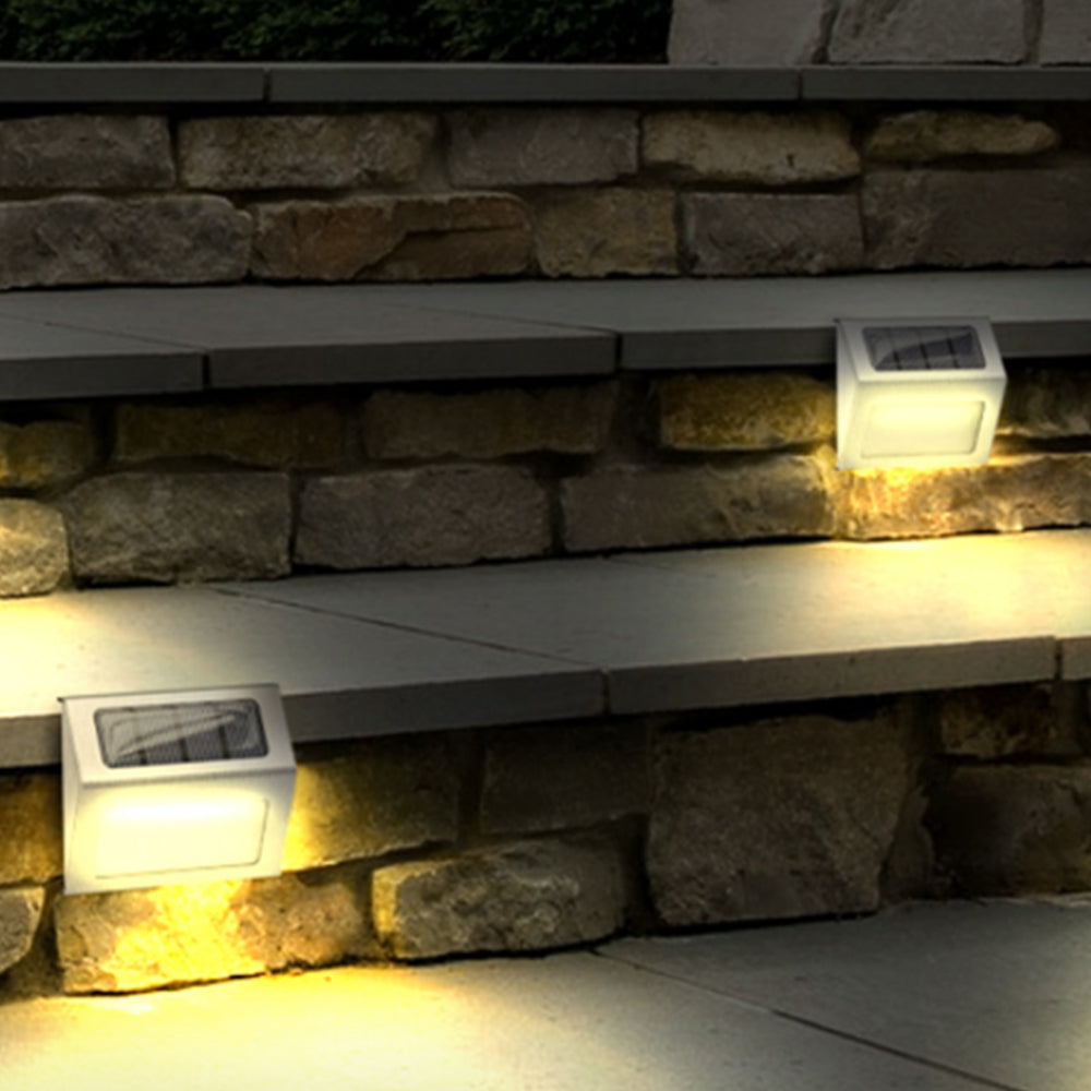 6Pcs Solar Powered 3LED Fence Wall Light Garden Outdoor Flood Lamp Warm