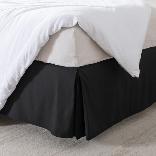 Pleated Bed Skirt Tailored Drop Bed Skirt Corner Pleats 14 Inch Drop Black L