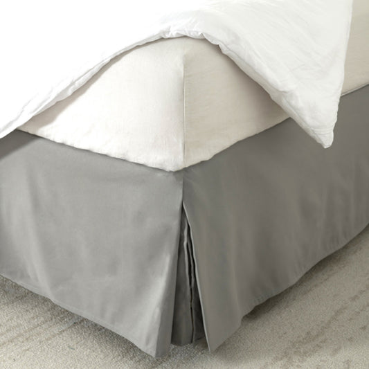 Pleated Bed Skirt Tailored Bed Skirt Corner Pleats 14 inch Drop Light Grey XL