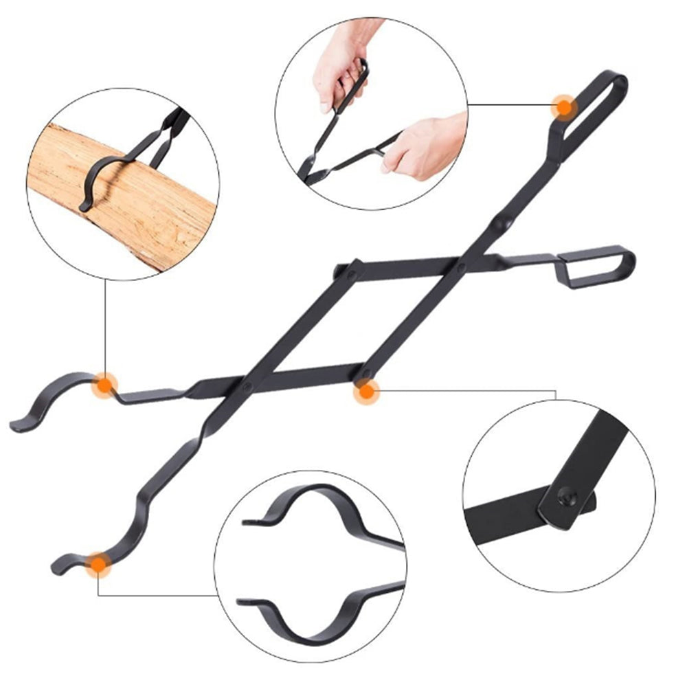 Log Grabber Fireplace Tong Wood Fired Oven Tool Grill Campfire Pit Tool Outdoor