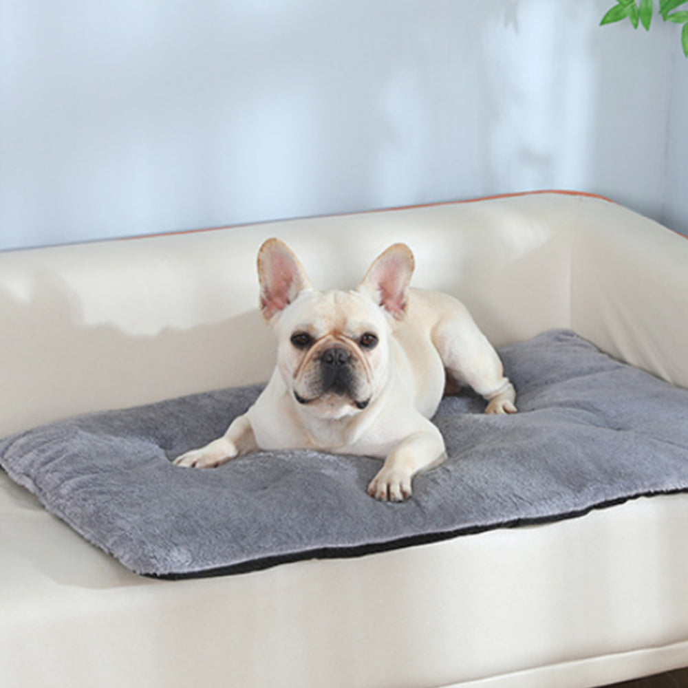 Self-Heating Pet Blanket Bed Pad Cat Dog Self-Warming Thermal Cushion Grey M