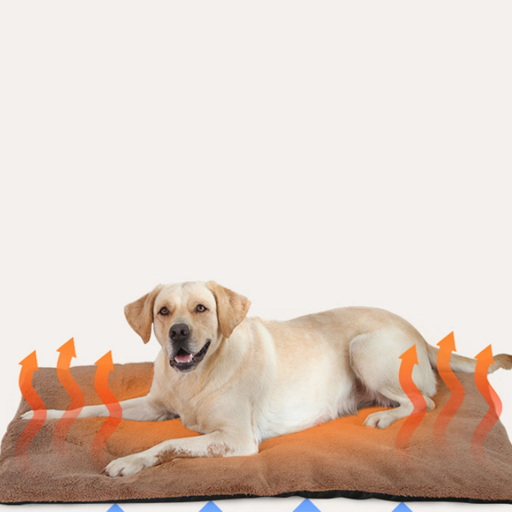 Self-Heating Pet Blanket Bed Pad Cat Dog Self-Warming Thermal Cushion Khaki XL