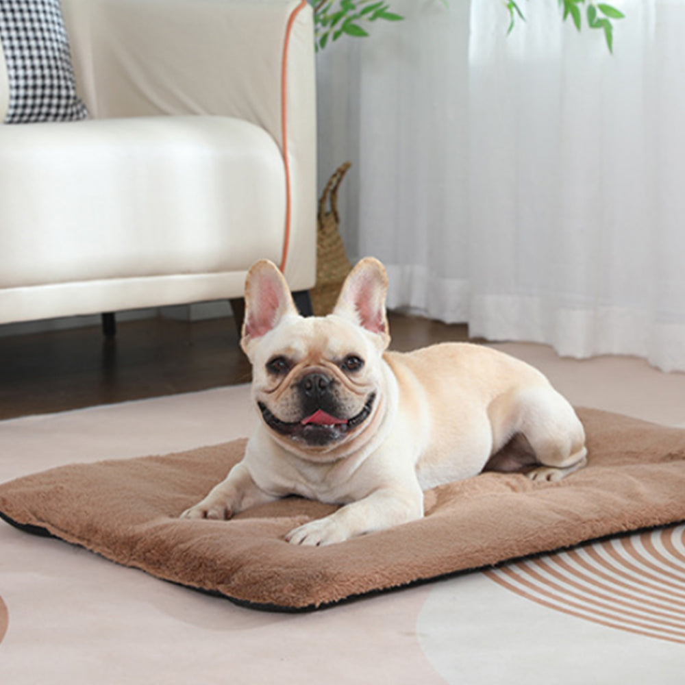 Self-Heating Pet Blanket Bed Pad Cat Dog Self-Warming Thermal Cushion Khaki XL