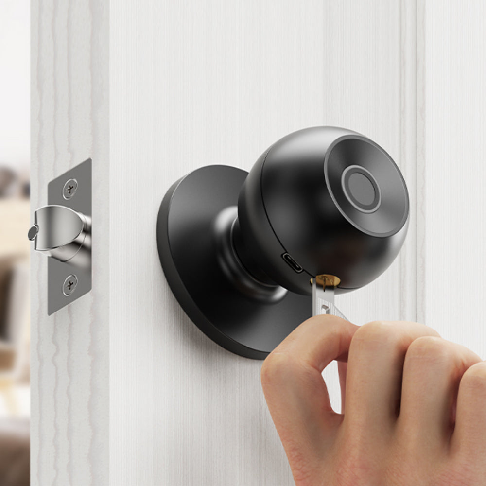 Fingerprint Door Knob Smart Keyless Bluetooth Thumbprint Lock with App Control