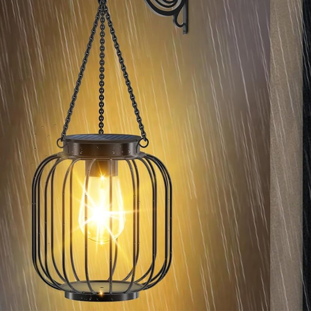 2Pcs Solar LED Wall Light Outdoor Sconce Hanging Lantern Garden Lamp ST2