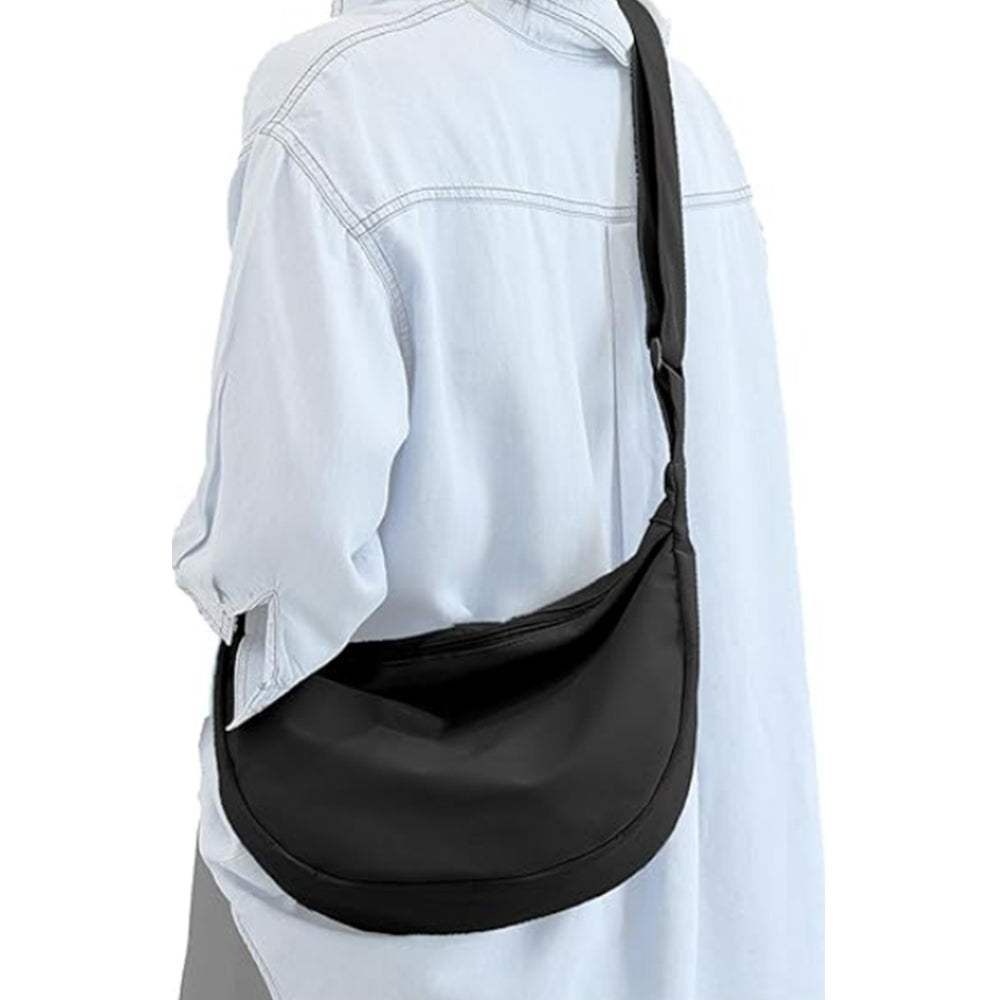Shoulder Strap Crossbody Bag Hobo Armpit Chest Bag Small Dumpling Bag Black