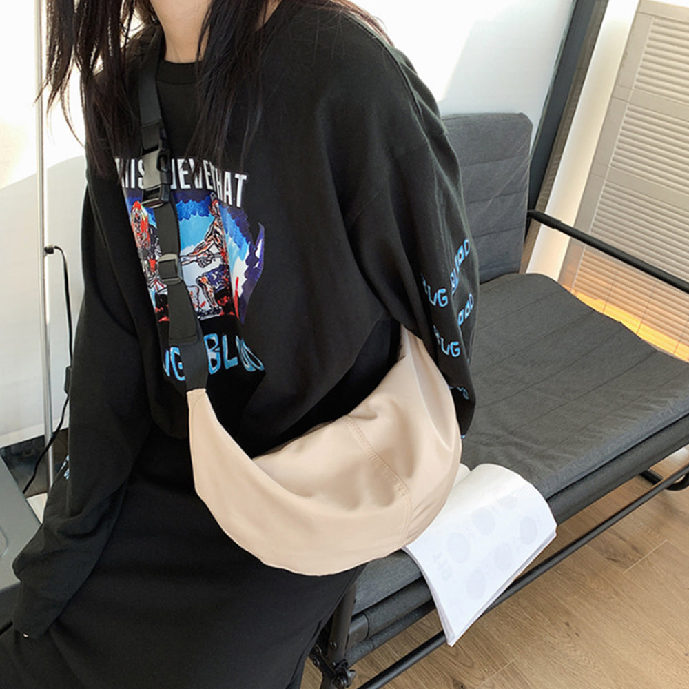 Shoulder Strap Crossbody Bag Hobo Armpit Chest Bag Small Dumpling Bag Khaki