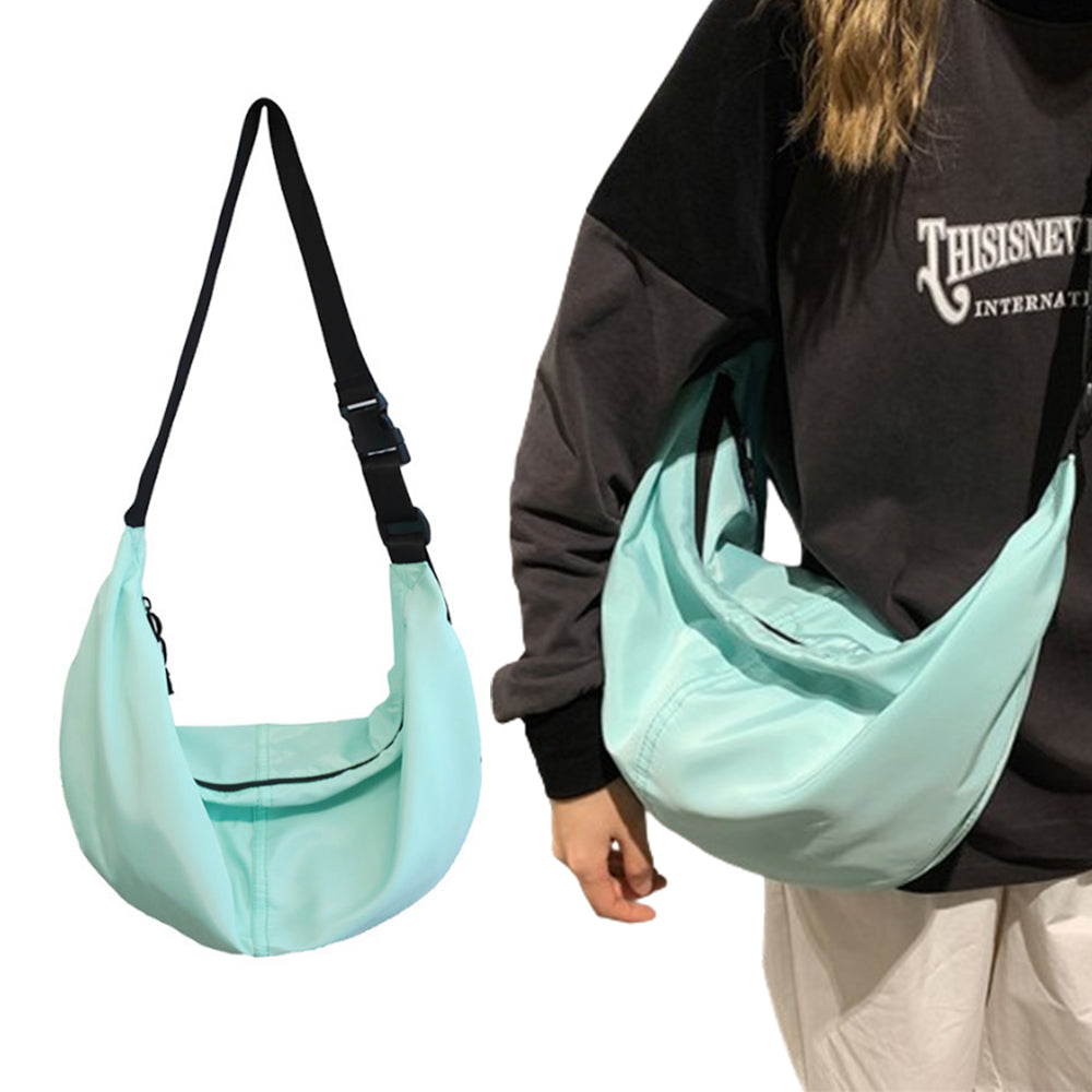 Shoulder Strap Crossbody Bag Hobo Armpit Chest Bag Small Dumpling Bag Light Blue