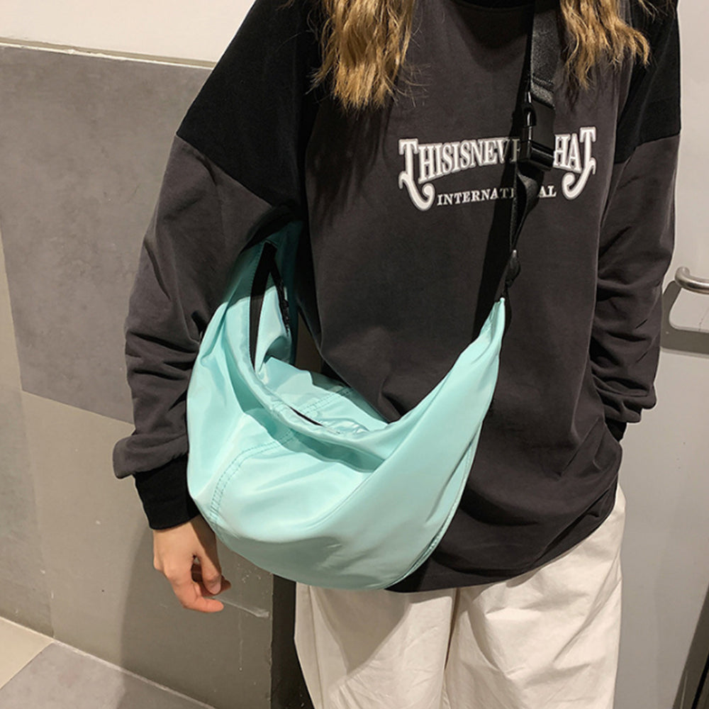 Shoulder Strap Crossbody Bag Hobo Armpit Chest Bag Small Dumpling Bag Light Blue