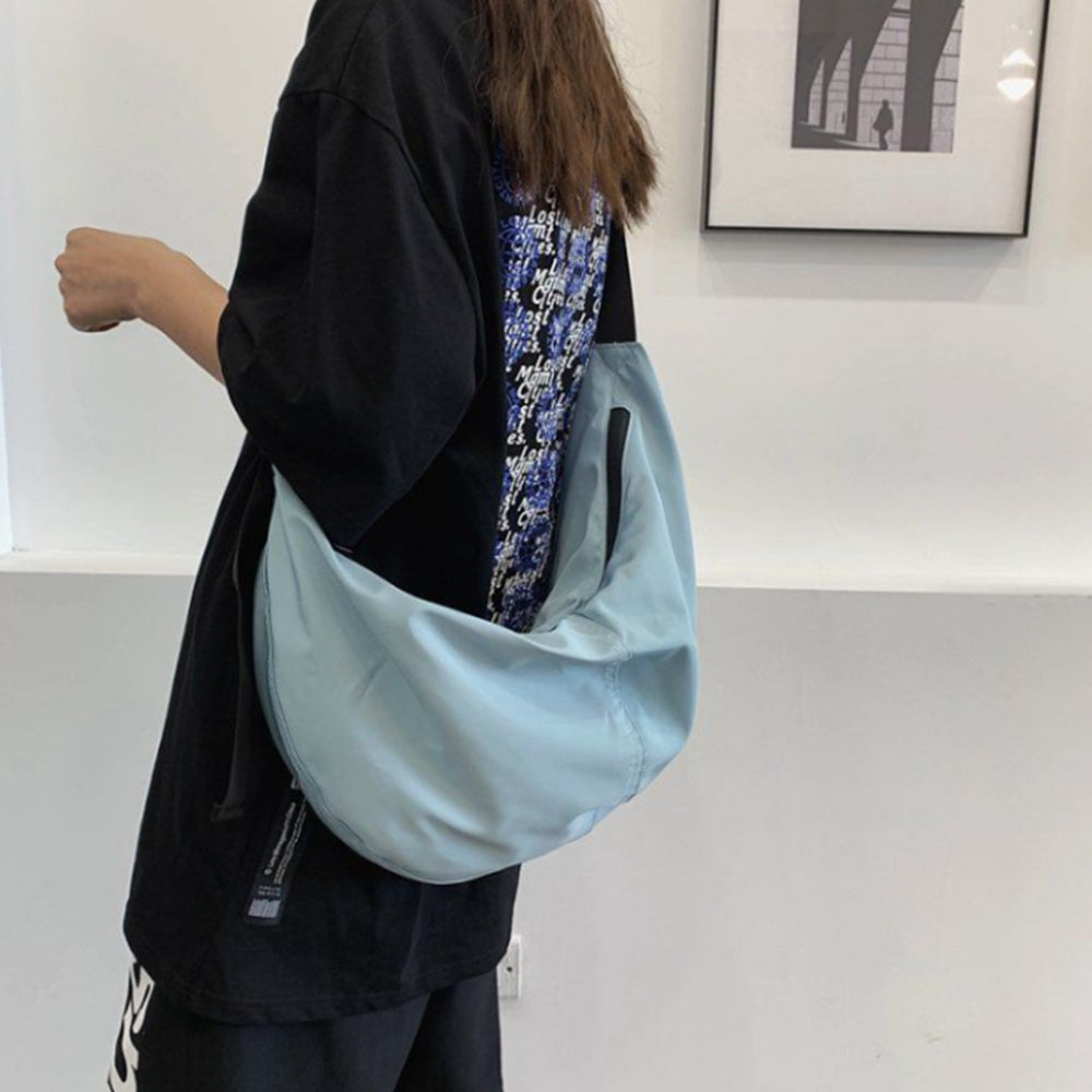 Shoulder Strap Crossbody Bag Hobo Armpit Chest Bag Small Dumpling Bag Light Blue