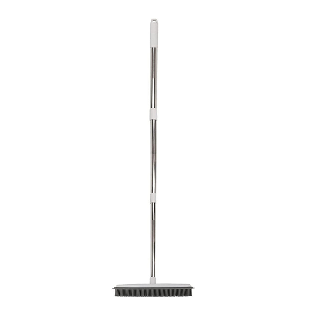 Hair Removal Rubber Broom Built with Squeegee Floor Scrub Brush